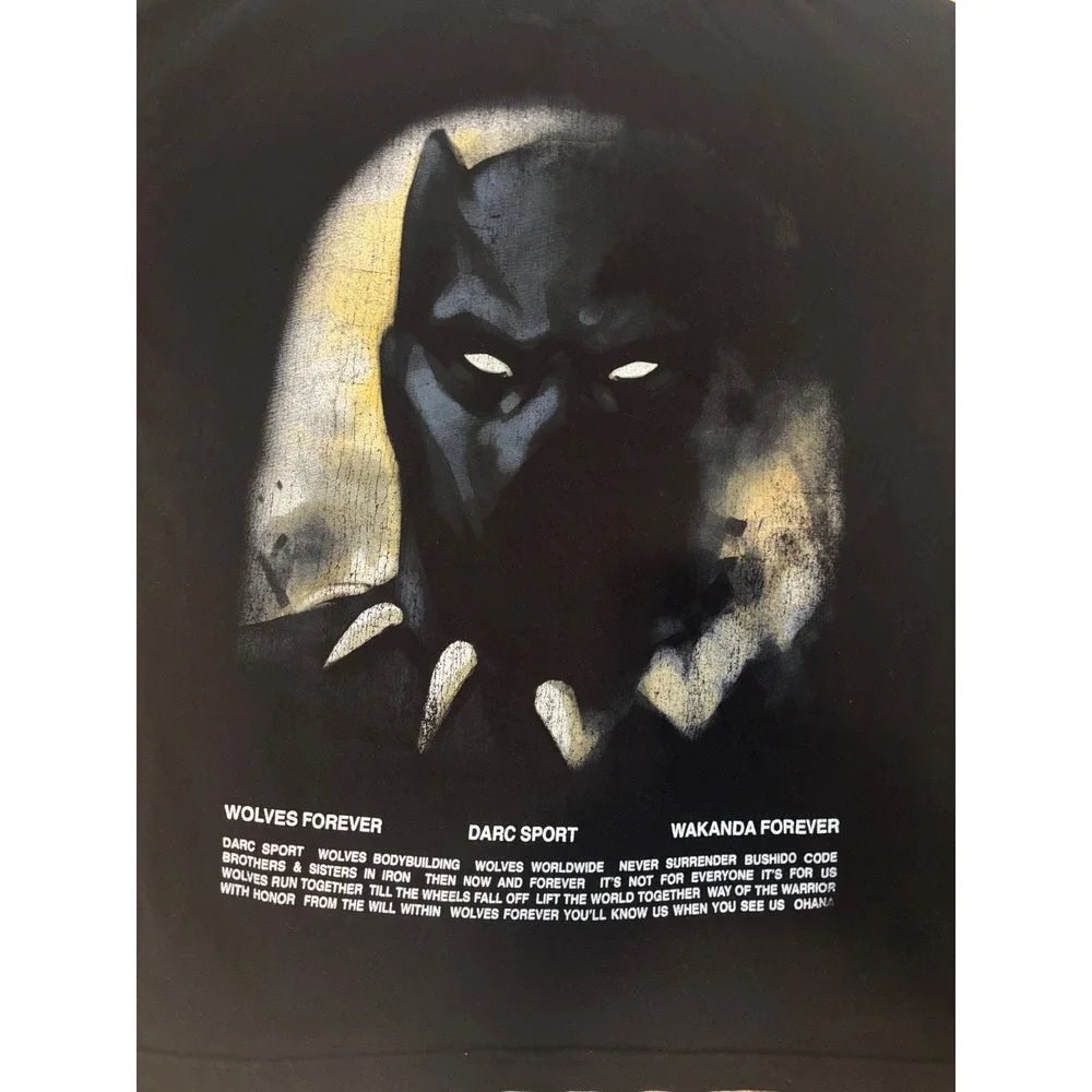 Darc Sport Marvel Hero Elite Black Panther Wakanda Forever Shirt  Mens M 398 - Picture 5 of 8